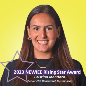 Sustainserv’s Cristina Mendoza honored with Rising Star award at NEWIEE’s 2023 Annual Awards Gala